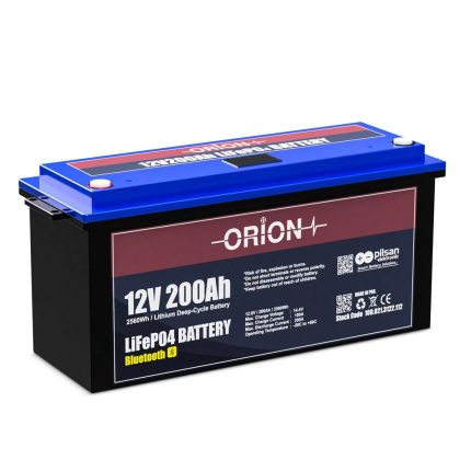 Orion 12V 200A LiFePo4 Bluetooth Ekranlı Akü