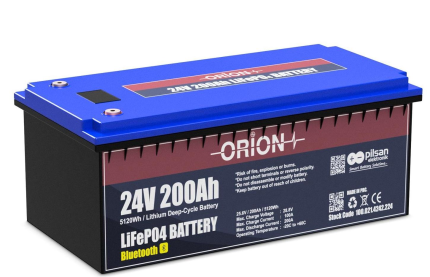 Orion 24V 200A LiFePo4 Bluetooth Ekranlı Akü